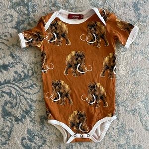 Milkbarn Wooly Mammoth Organic Cotton Bodysuit Onesie